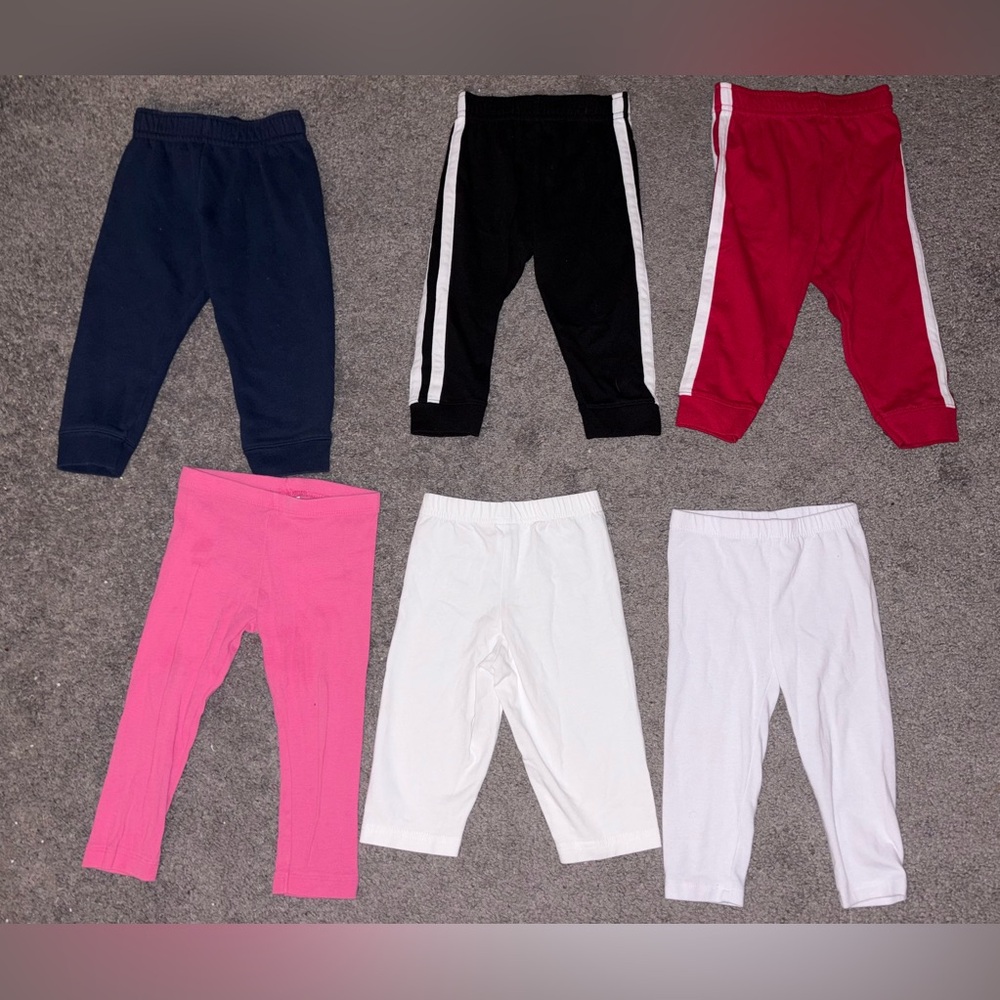 Toddler Girl Winter Leggings & Sweatpants Bundle (6pcs) – Size 18M–24M